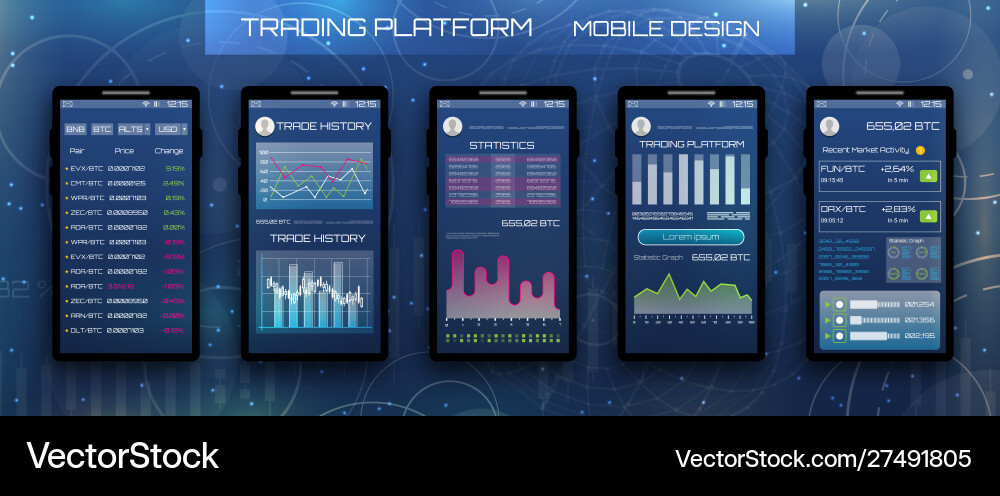 Online statistics and data analytics mobile Online statistics and data analytics mobile vector image