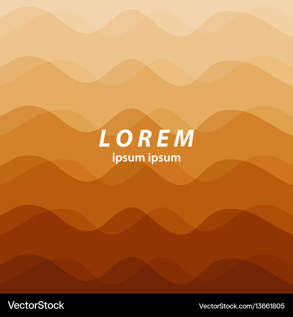 Orange abstract background smooth wavy lines vector image