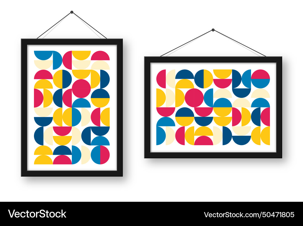 Picture frame with geometric trendy pattern Vector Image