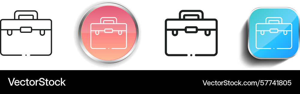 Portfolio icon thin linear regular and button Portfolio icon thin linear regular and button vector image