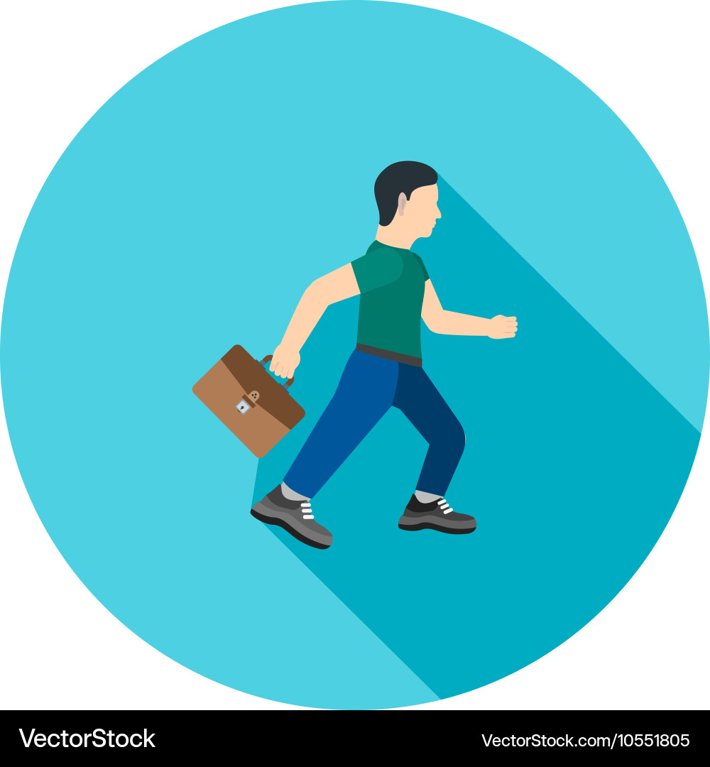 Running with briefcase vector image