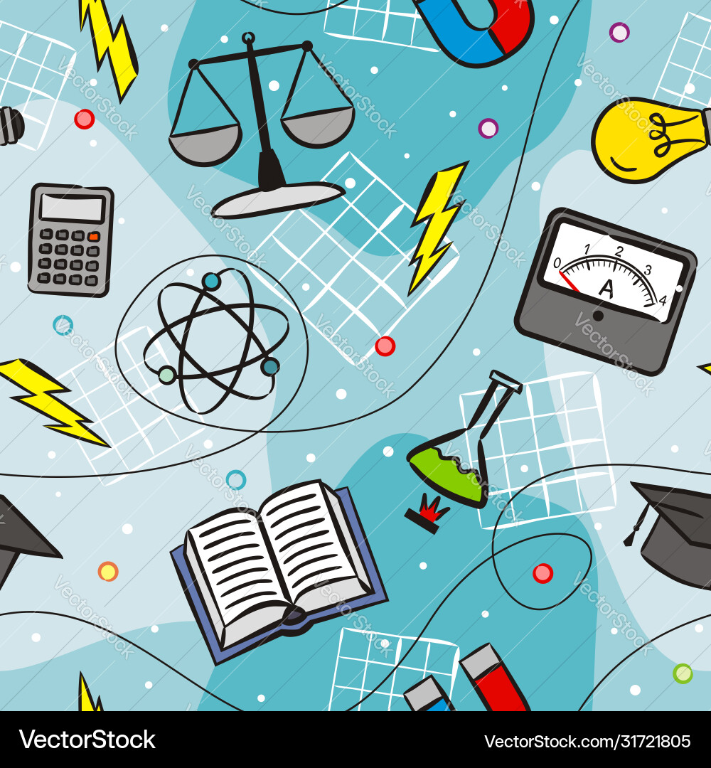 Seamless doodle pattern with school elements Seamless doodle pattern with school elements vector image