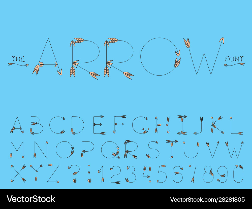 Set abstract font and alphabet Vector Image