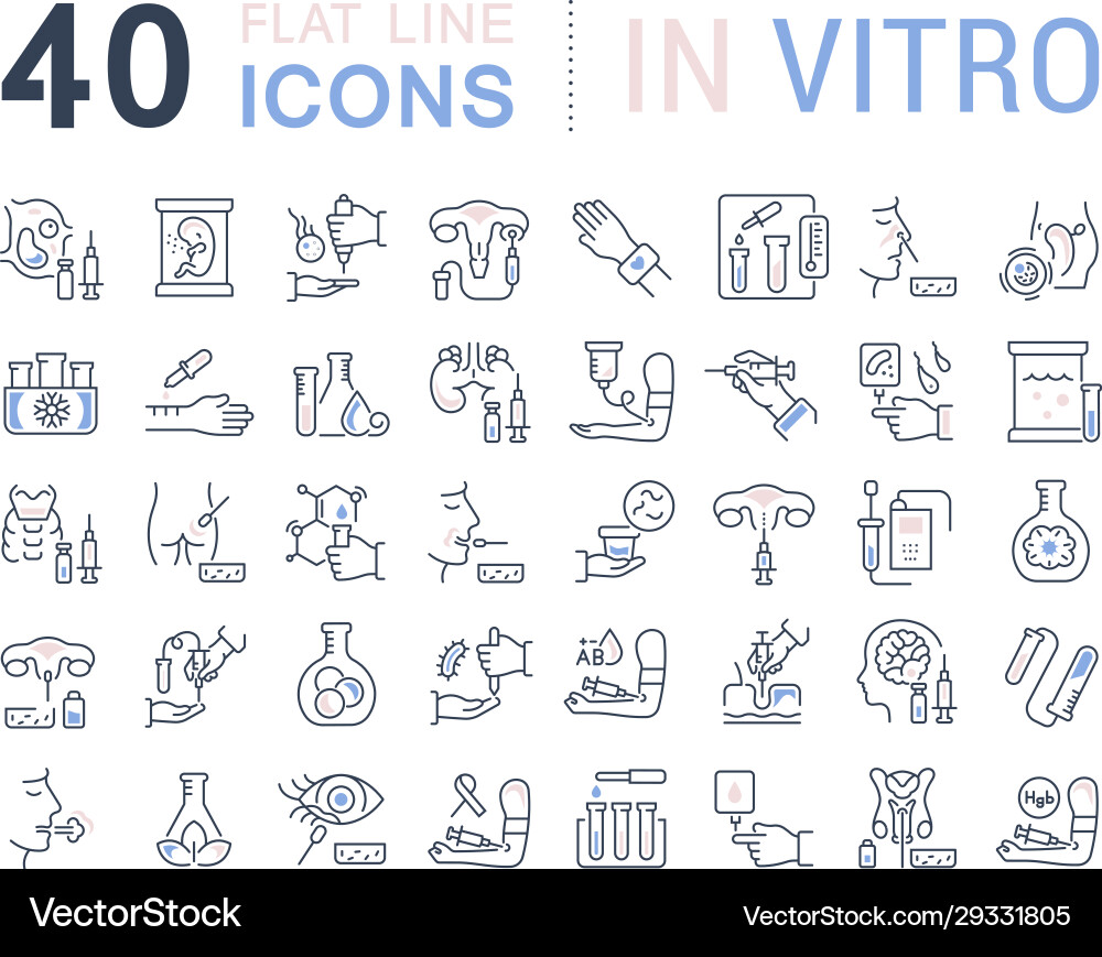 Set line icons in vitro Set line icons in vitro vector image