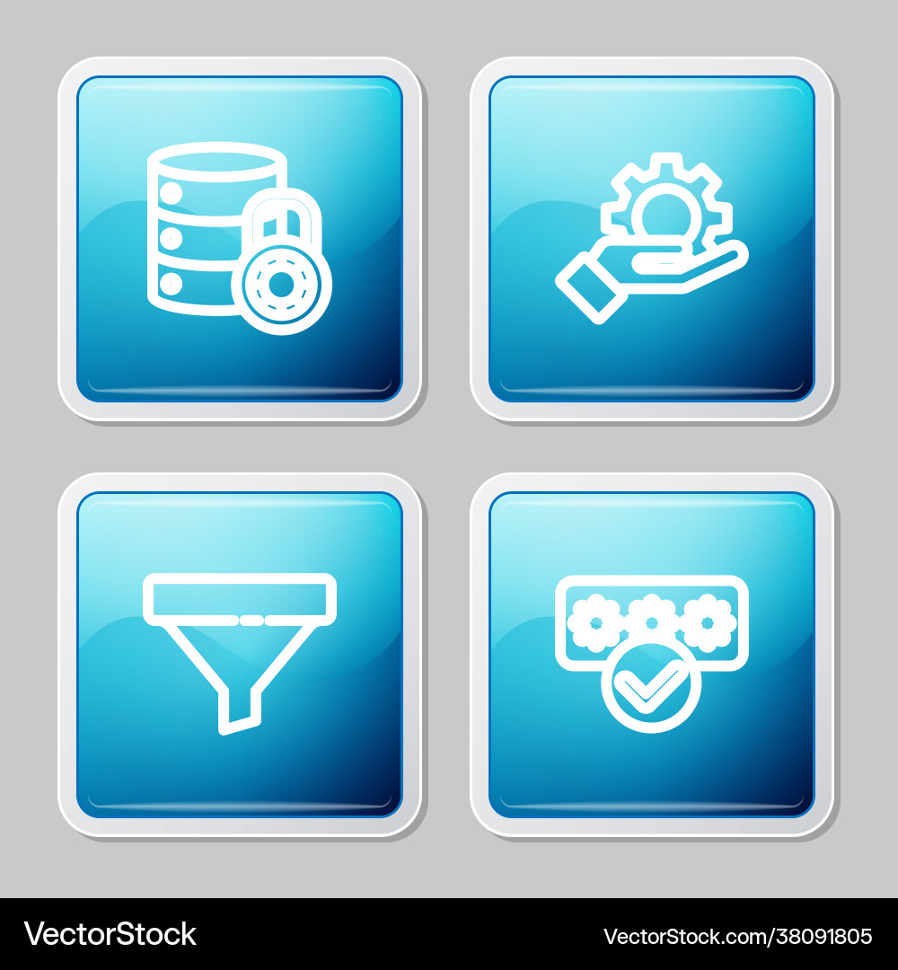Set line server security with lock hand settings Set line server security with lock hand settings vector image