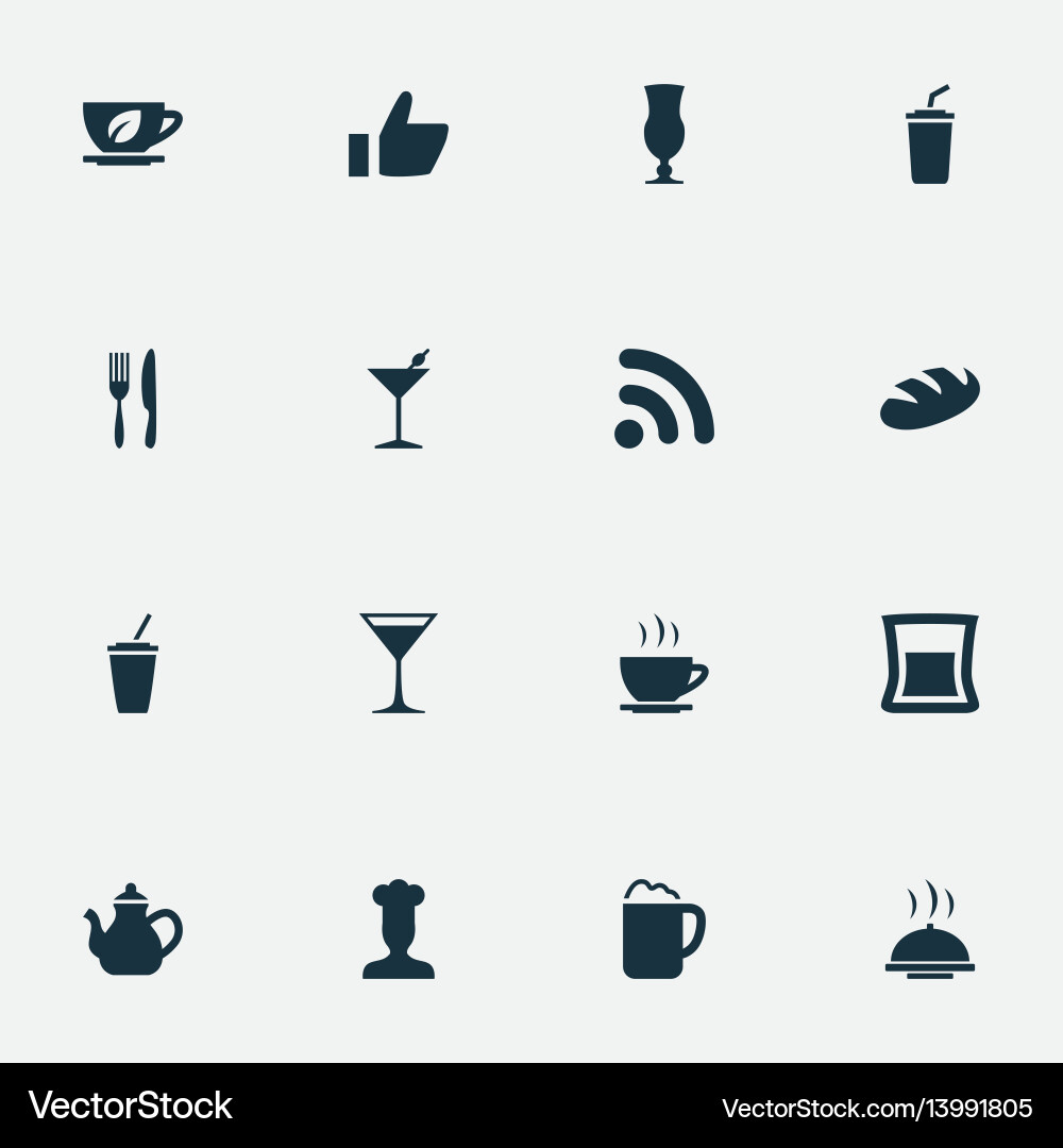 Set of simple cafe icons Set of simple cafe icons Vector Image