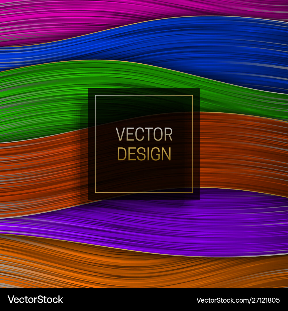 Wavy colorful layer background with black Wavy colorful layer background with black vector image