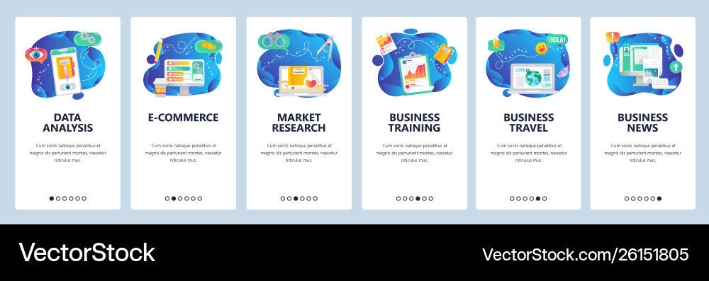 Website and mobile app onboarding screens Website and mobile app onboarding screens vector image