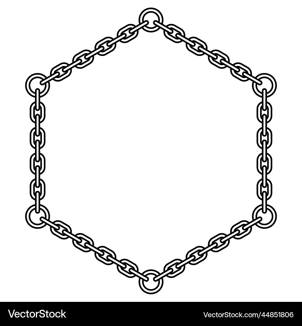 Abstract contour hexagon chain Vector Image