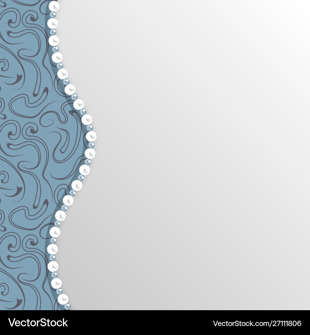 Background with pattern and pearl border Background with pattern and pearl border vector image
