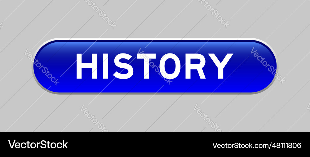 Blue color capsule shape button with word history Blue color capsule shape button with word history vector image