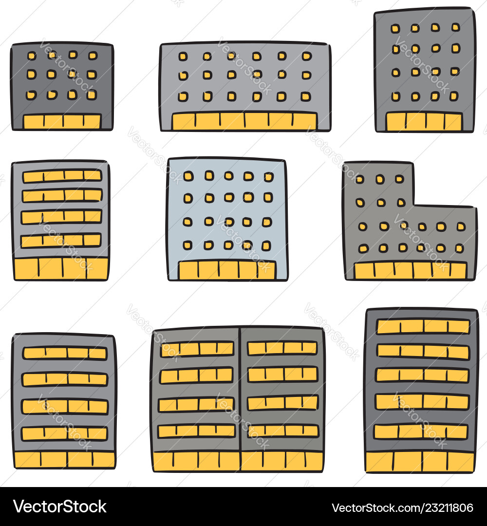 Building Set - Diverse Architecture Vector Image