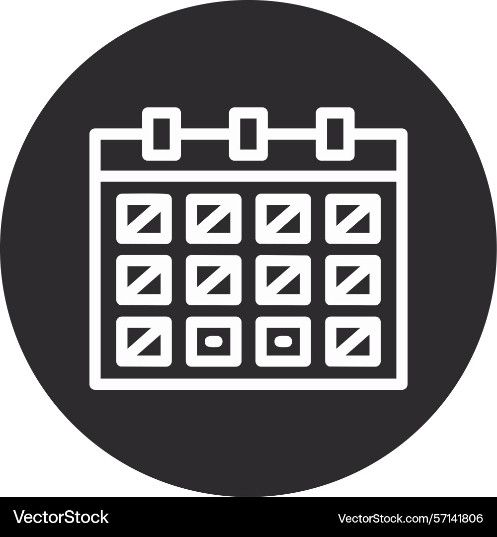 Calendar with event date inverted circle black Vector Image