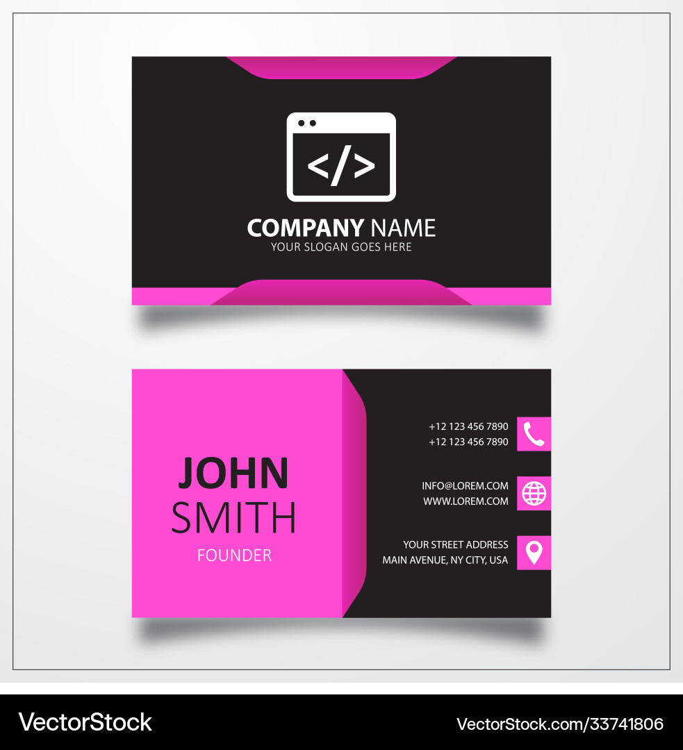 Coding icon business card template vector image