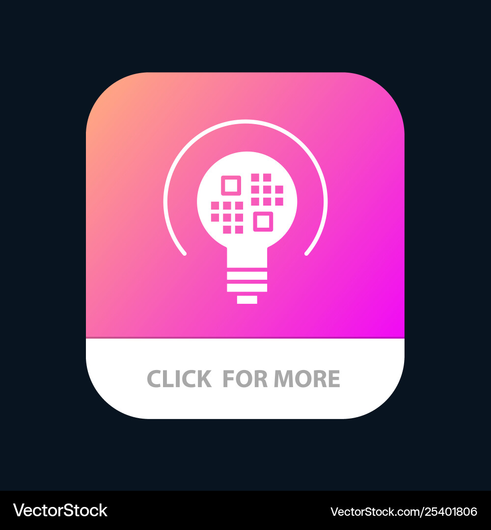 Data insight light bulb mobile app button android Data insight light bulb mobile app button android vector image