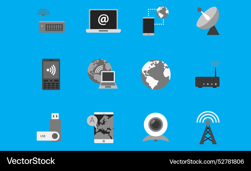 Electronics icons set Vector Image