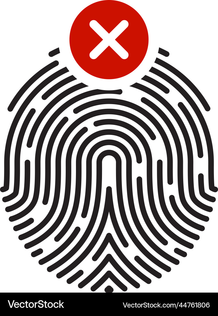 Falsche Fingerabdruck-Scan-Identitätserkennung Falsche Fingerabdruck-Scan-Identitätserkennung vektorbild