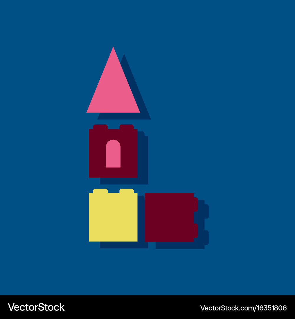 Flat icon design collection children constructor Vector Image