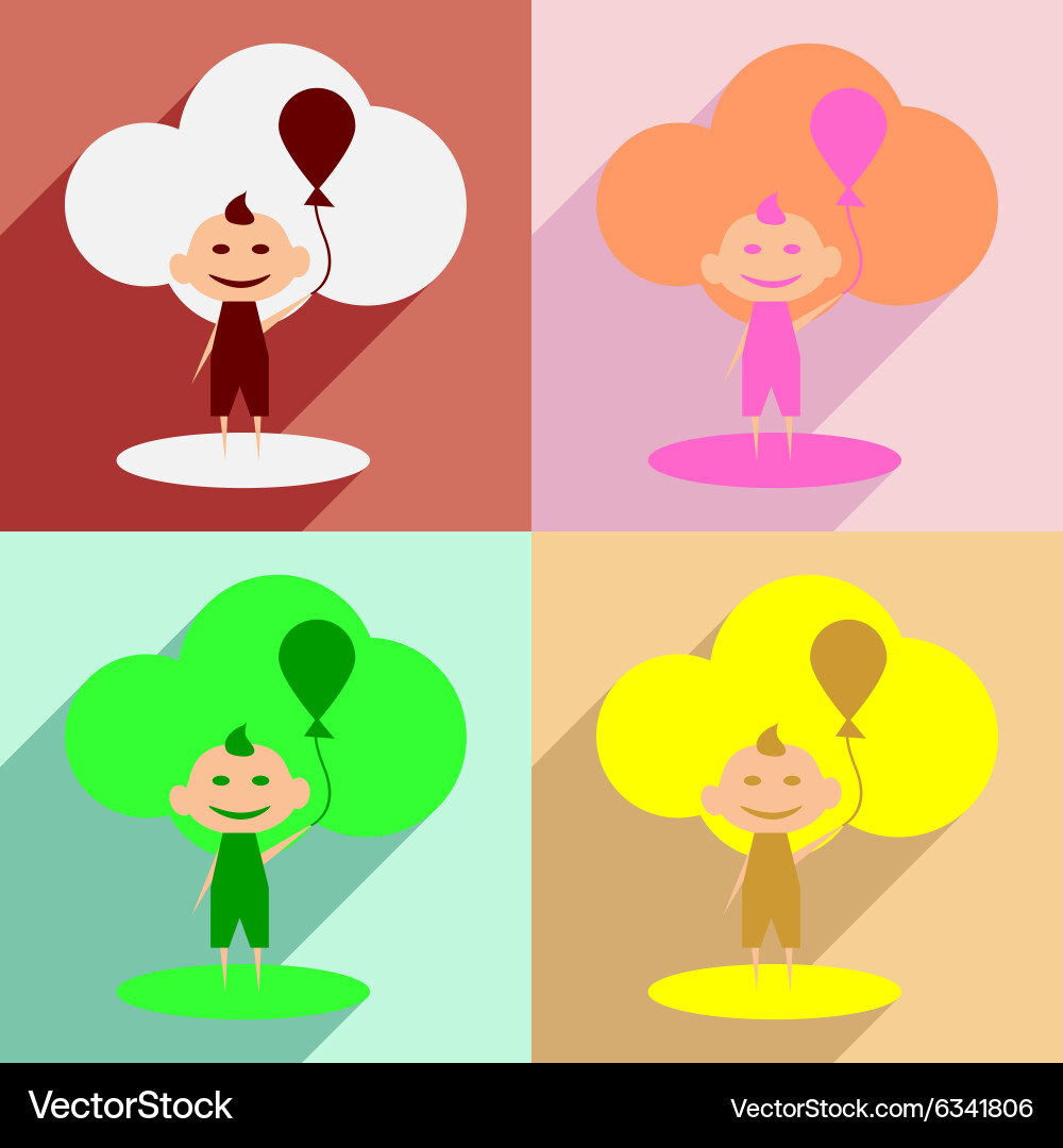Flat with shadow concept and mobile application vector image