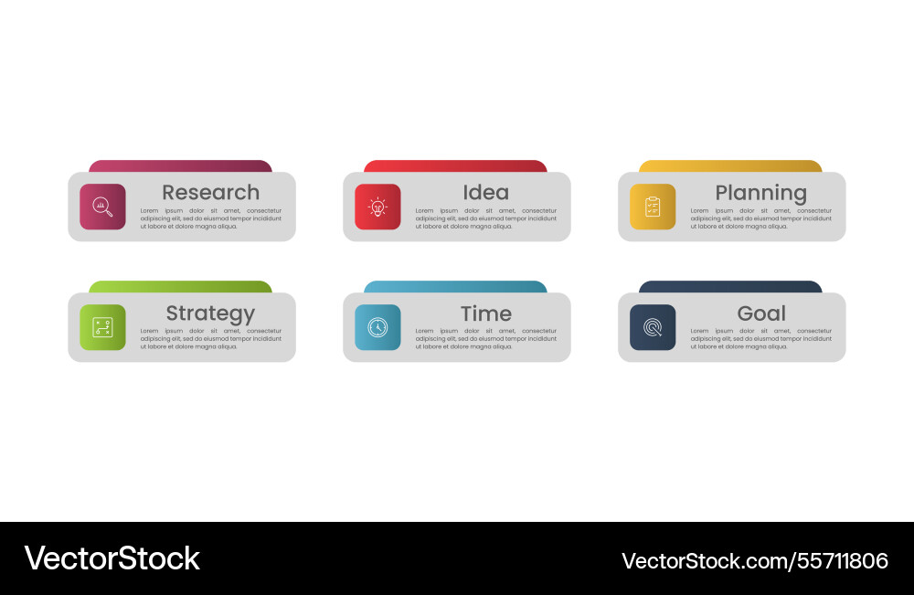 Infographic element design template with 6 Vector Image