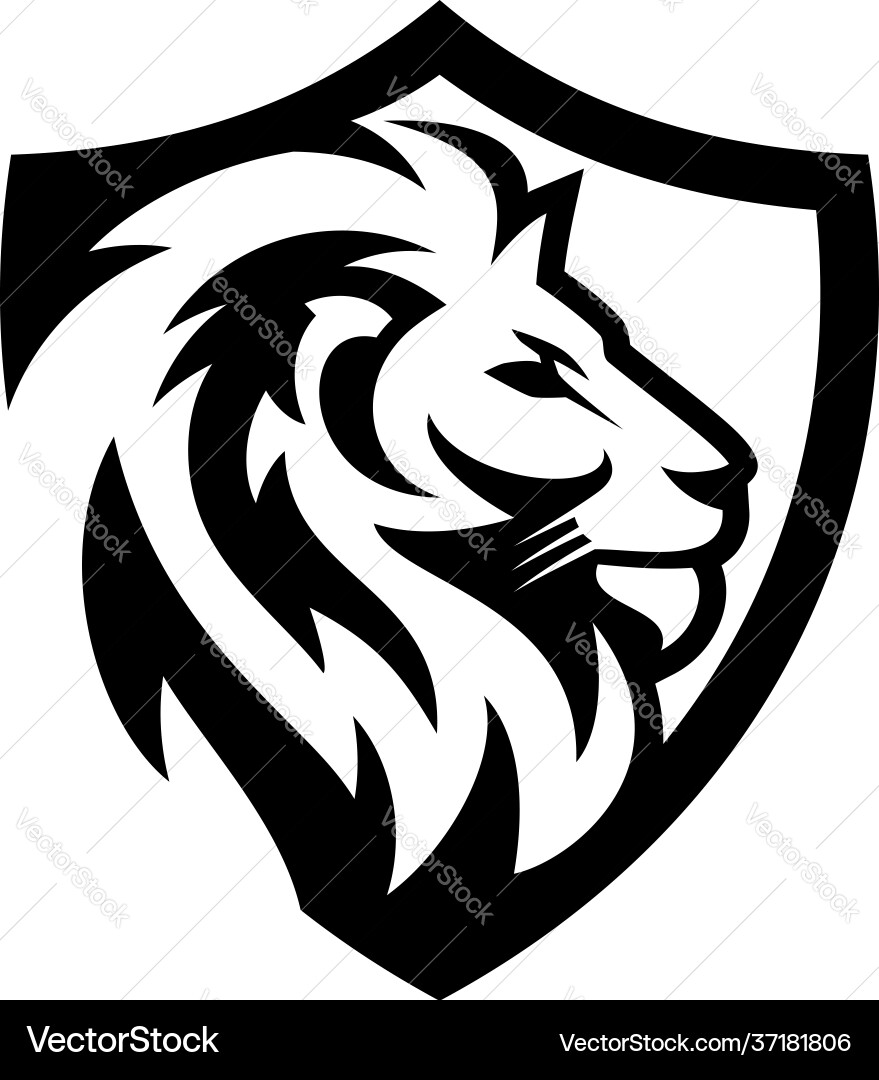 Lion Logo Emblem - Regal & Powerful vector image
