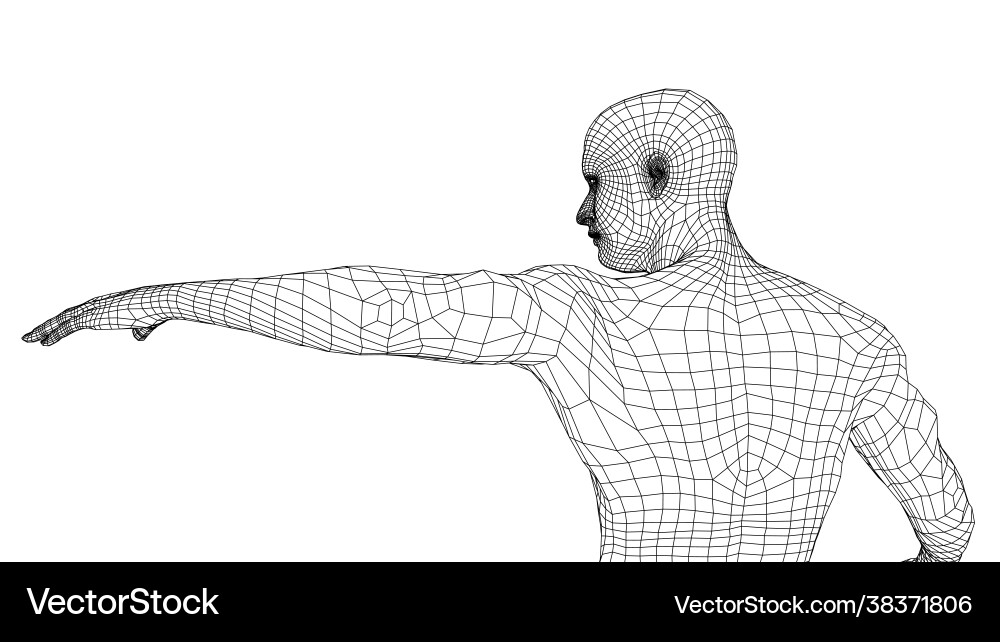 Man holds his hand in front him Man holds his hand in front him Vector Image