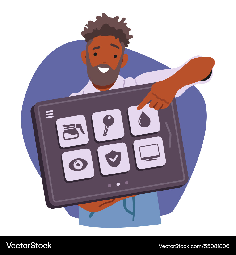Man performing variety of services functions Man performing variety of services functions vector image