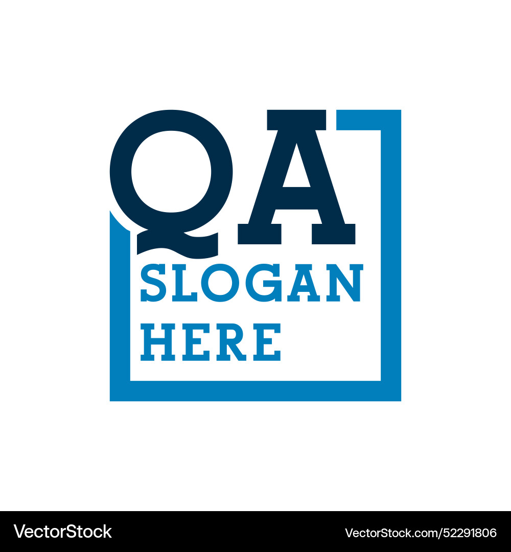 Minimal initials logo letters q and a qa initial Vector Image