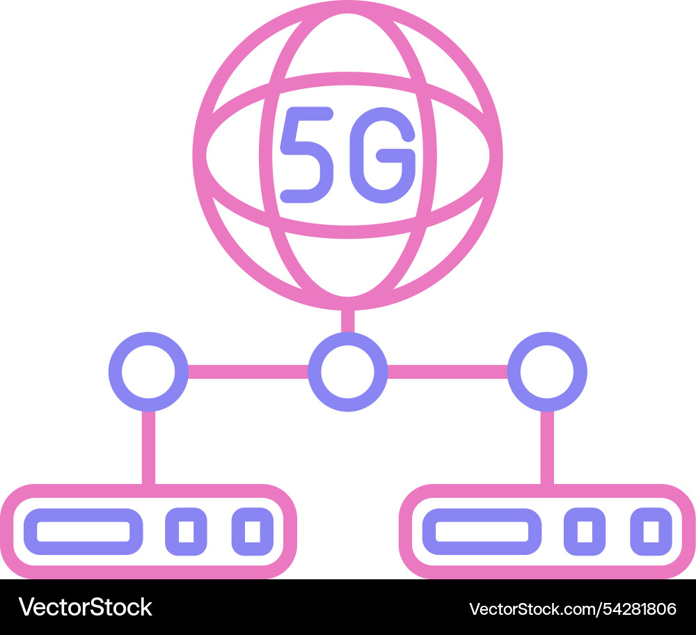 Network server line two colour icon vector image