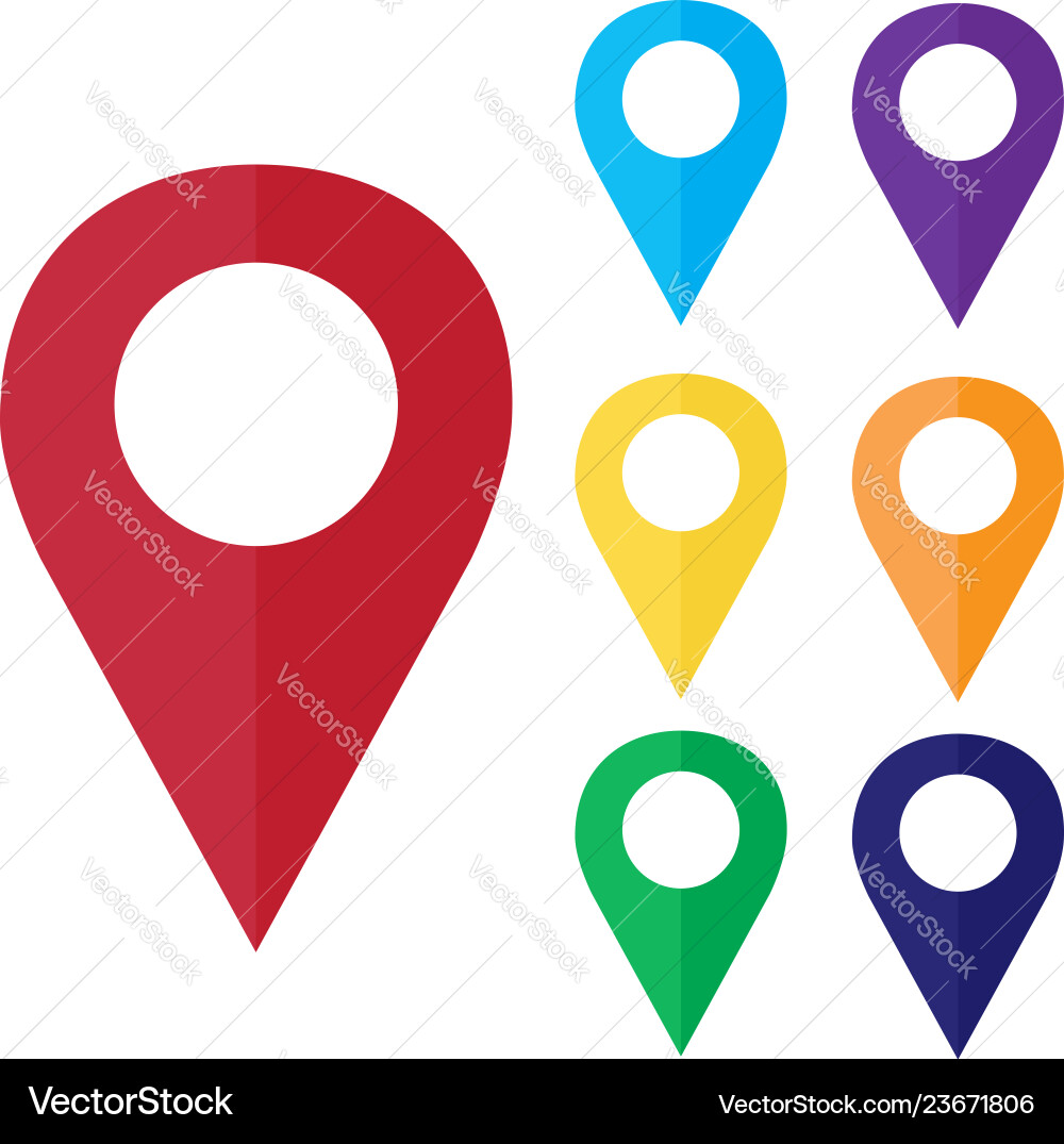 Pointer Set Farbe Pin Karte Symbol Navigation vektorbild