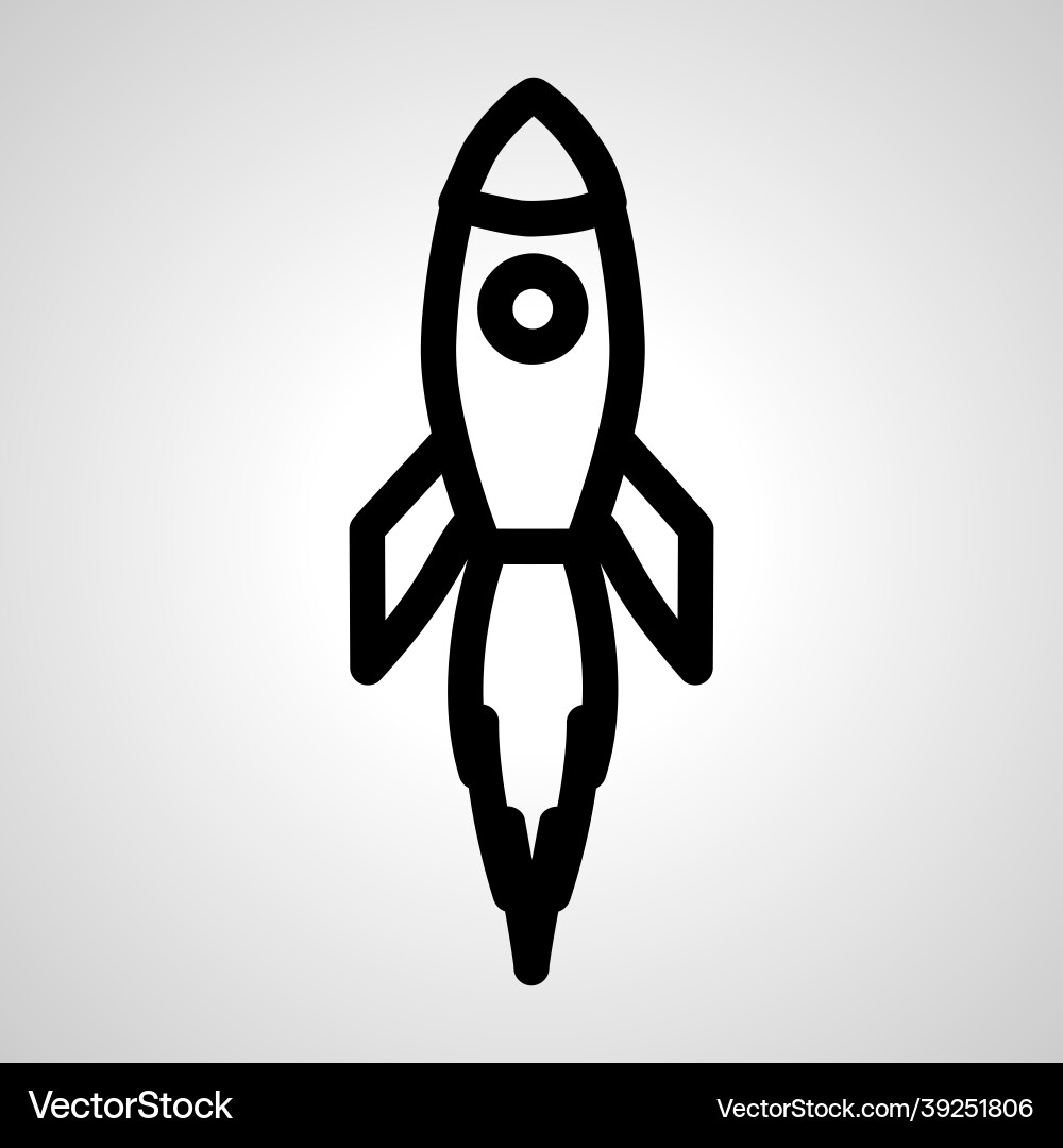 Rocket line icon linear outline Vector Image