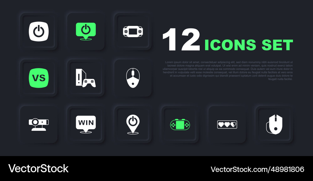 Set game life bar computer mouse console Set game life bar computer mouse console vector image