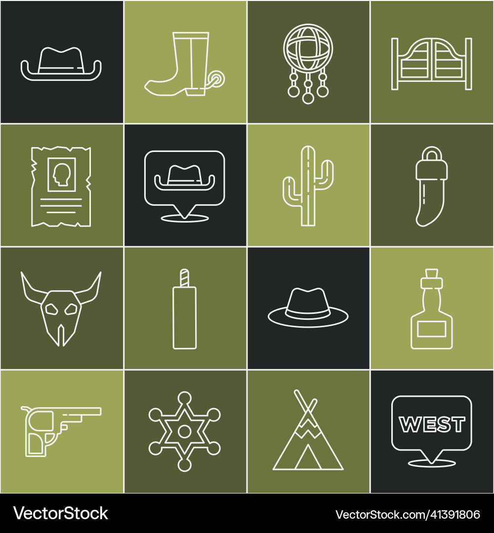 Set line pointer to wild west tabasco sauce Set line pointer to wild west tabasco sauce Vector Image
