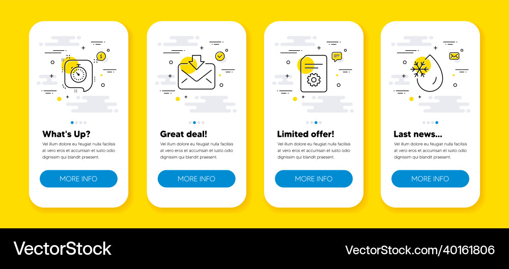 Set of file settings timer and incoming Set of file settings timer and incoming vector image
