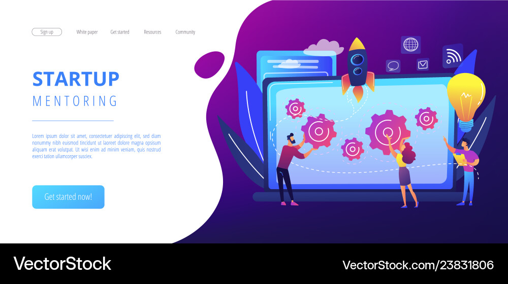 Startup accelerator concept landing page Startup accelerator concept landing page vector image