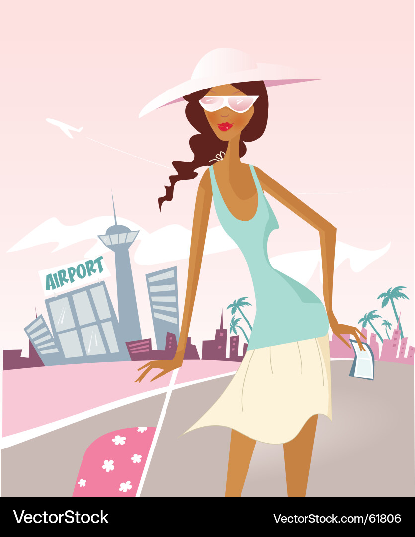 Stylish Tourist Girl vector image