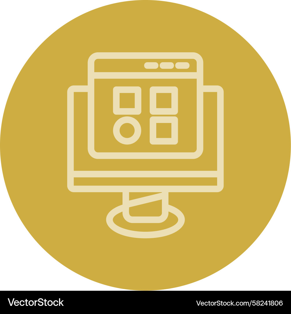 Web App Line Icon - Multi Color Vector Image