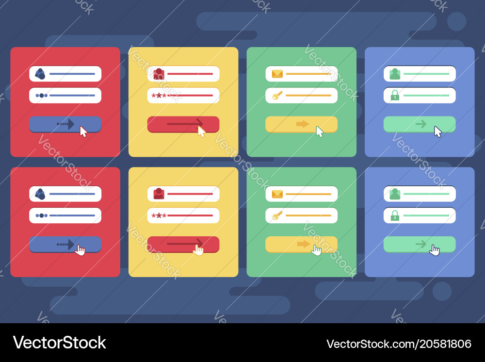 Web template of computer login form vector image