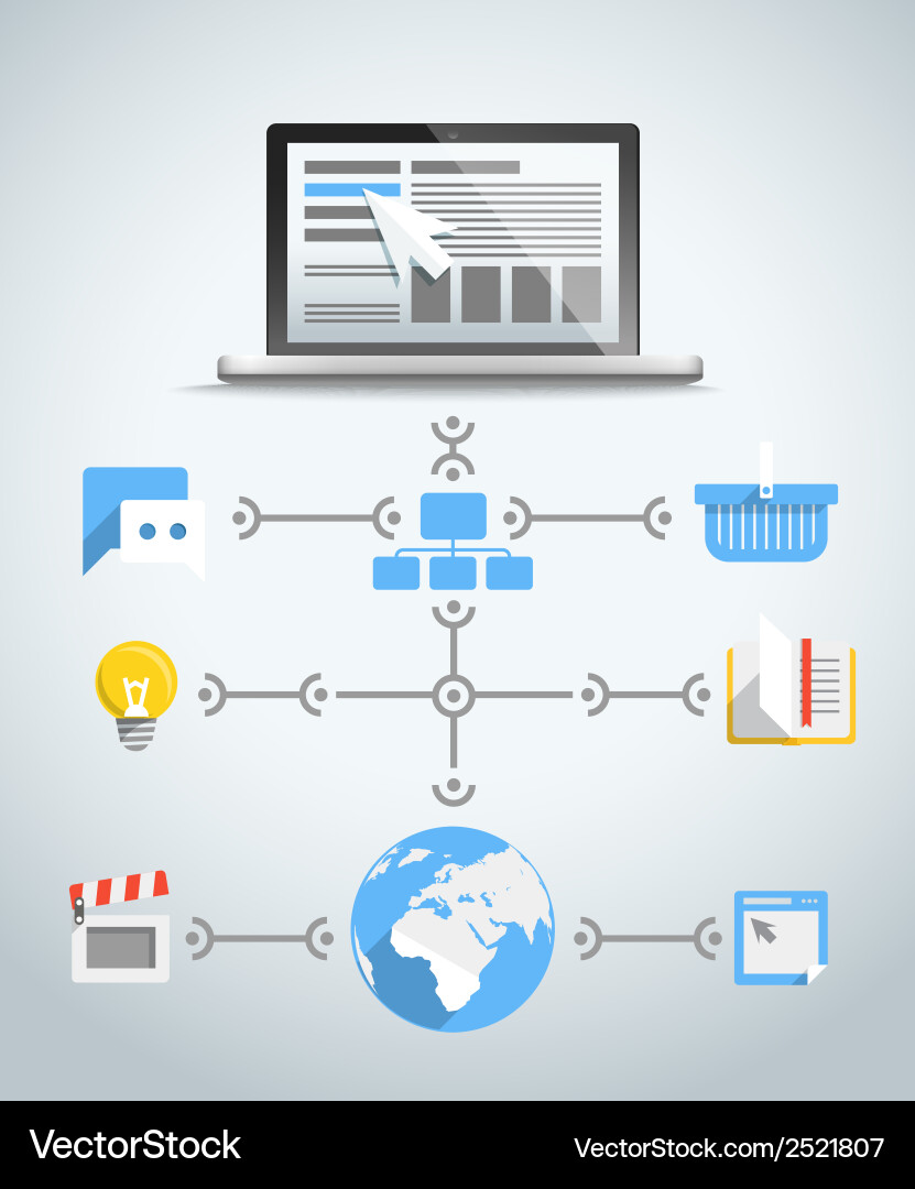 Abstract modern network scheme Vector Image