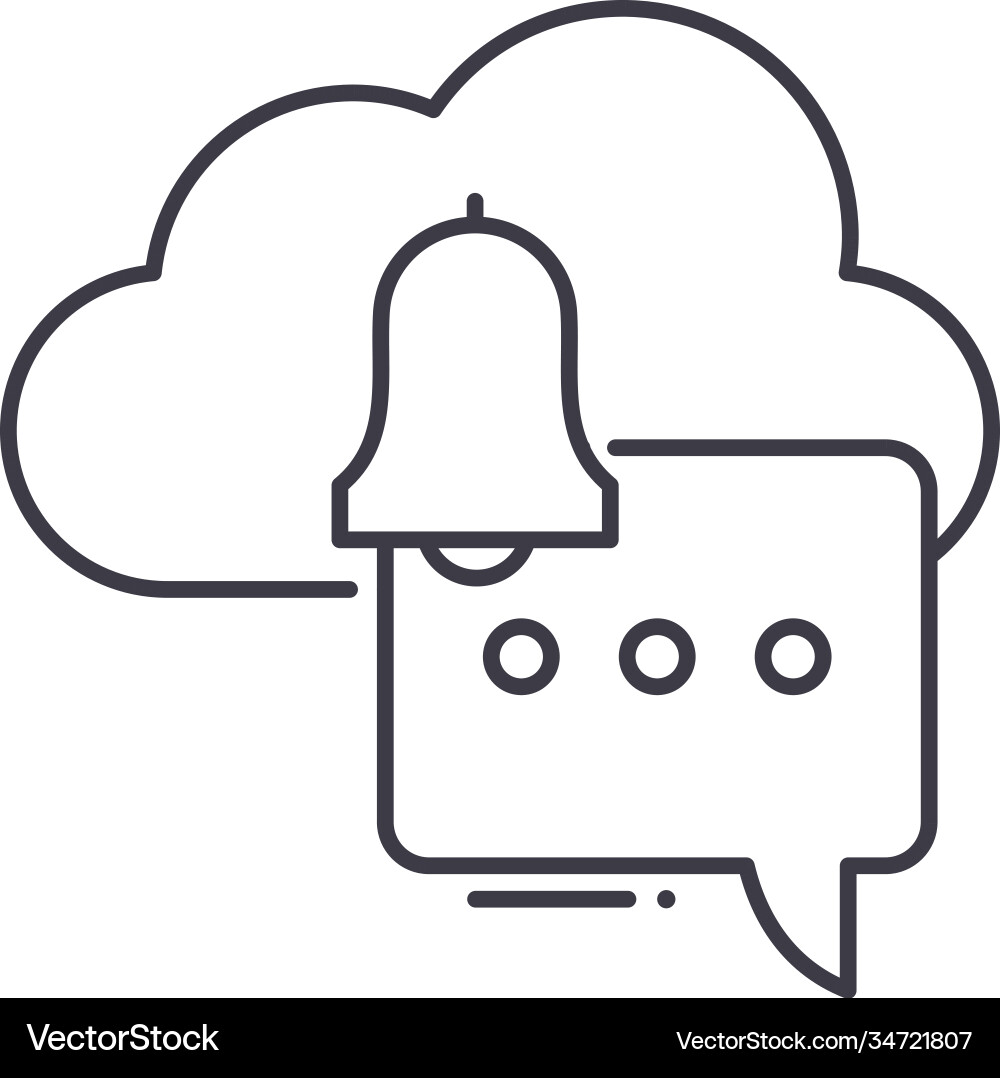 Alert message concept icon linear isolated Alert message concept icon linear isolated vector image