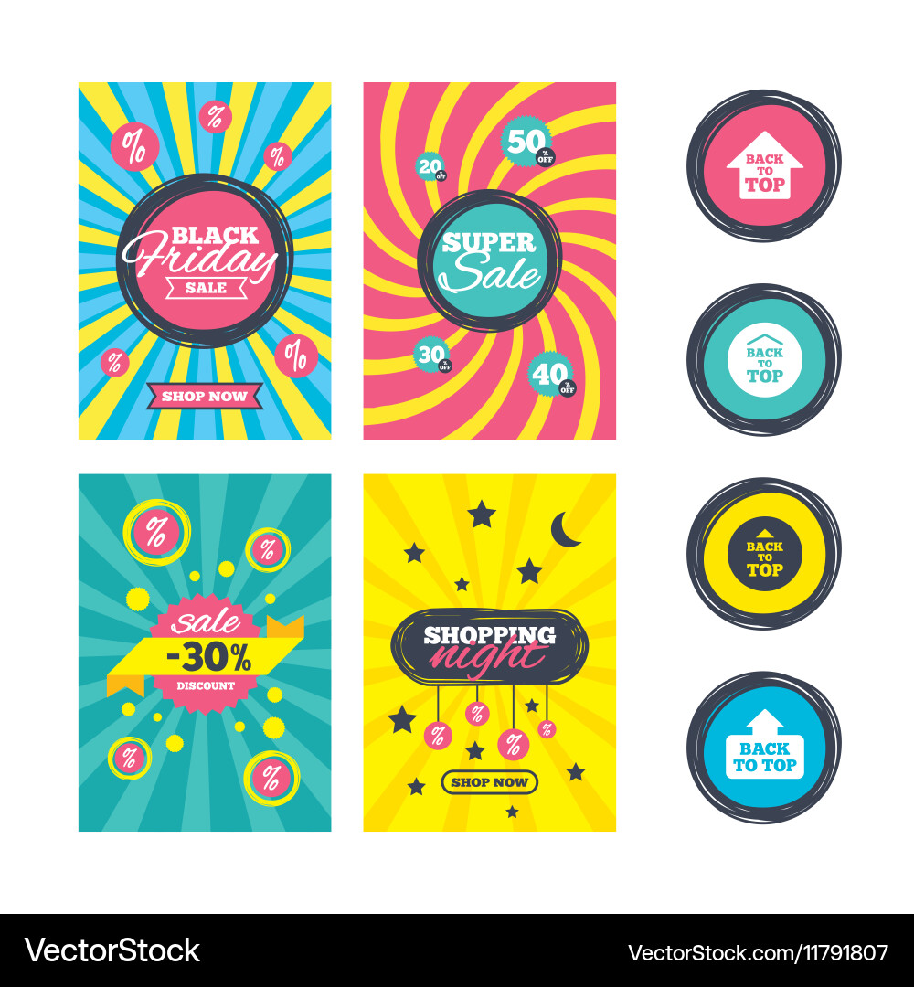 Back to top signs scroll up with arrow vector image