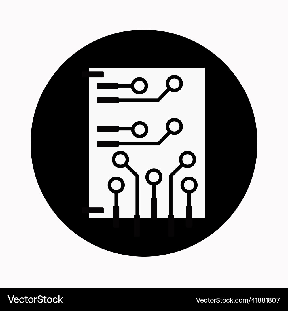 Circuit board icon in flat style microchip symbol Vector Image