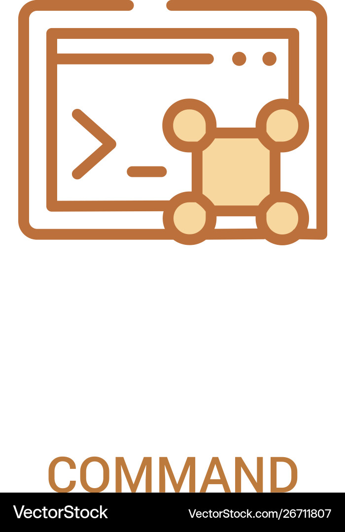 Command concept 2 colored icon simple line Command concept 2 colored icon simple line vector image