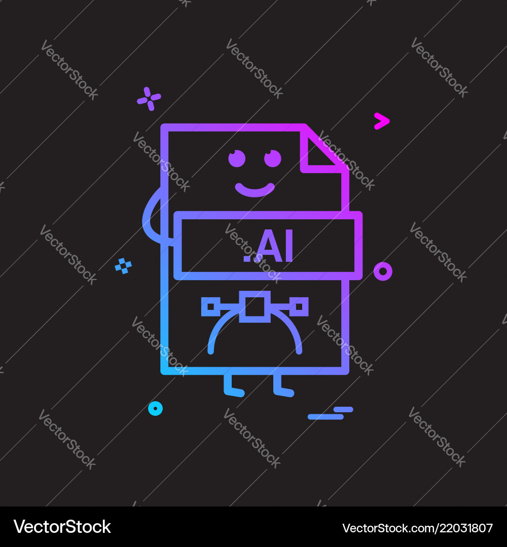Computer ai Datei Format Typ Icon Design Computer ai Datei Format Typ Icon Design vektorbild