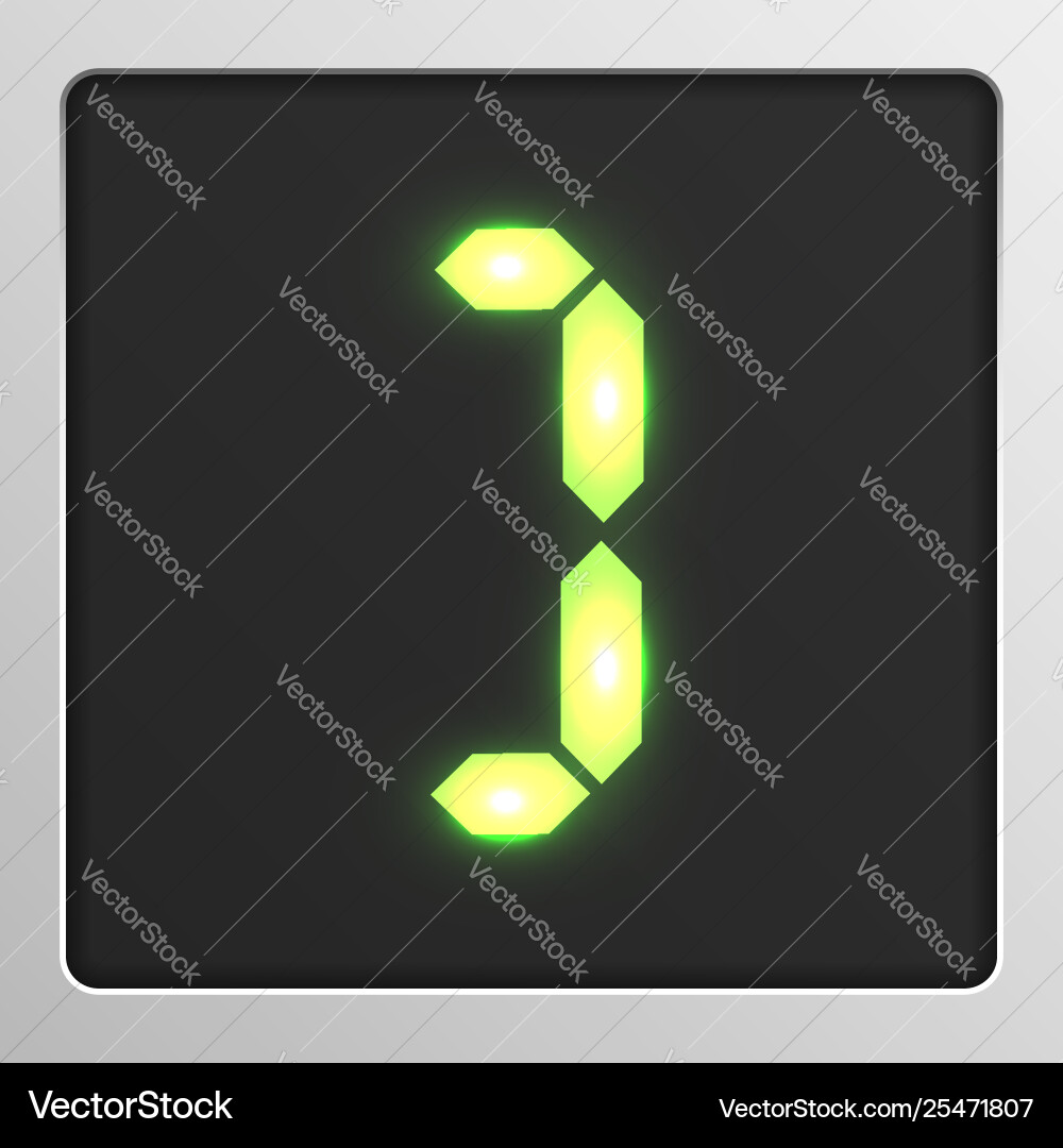Digital character set typeface on a screen Digital character set typeface on a screen Vector Image