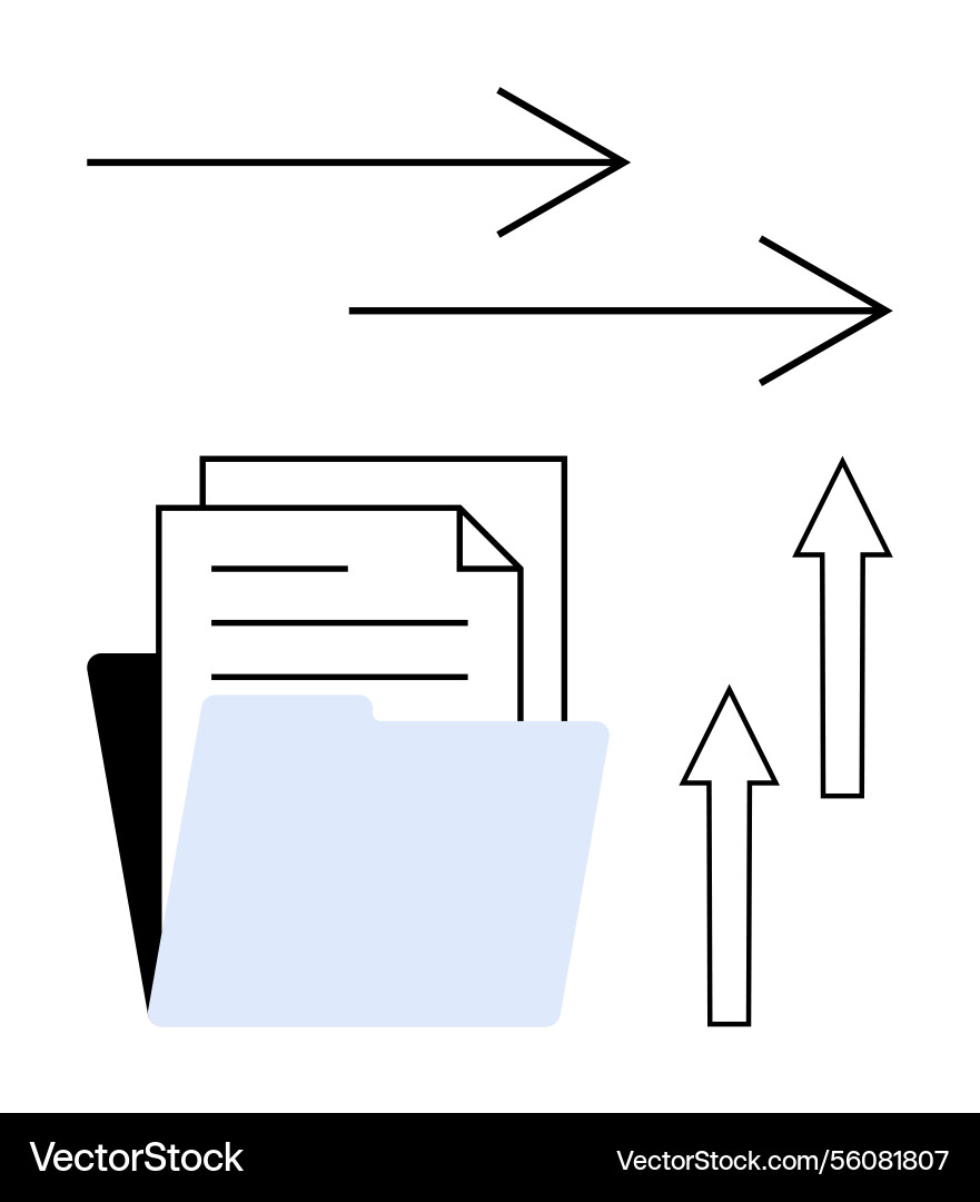 File transfer concept with documents and arrows File transfer concept with documents and arrows vector image