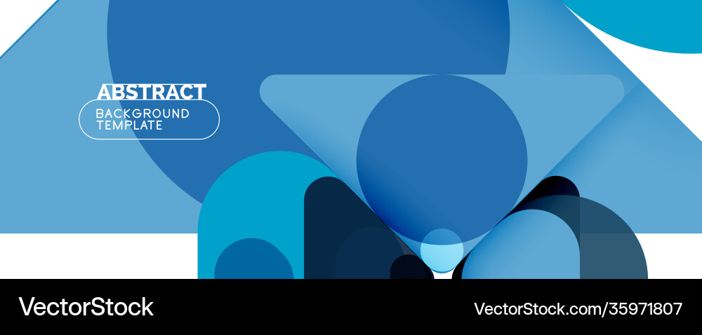 Flat geometric round shapes and dynamic lines Vector Image