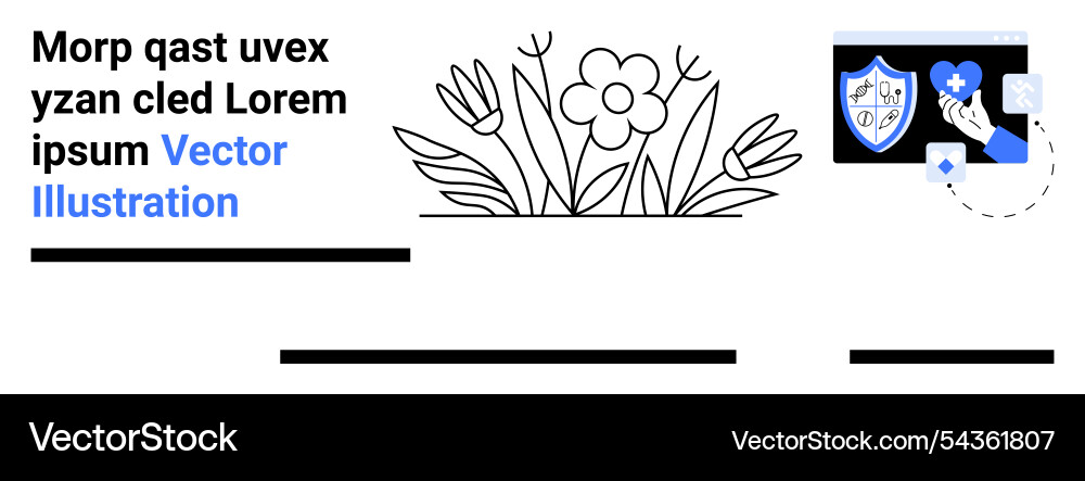 Healthcare and nature elements with text blocks Healthcare and nature elements with text blocks vector image