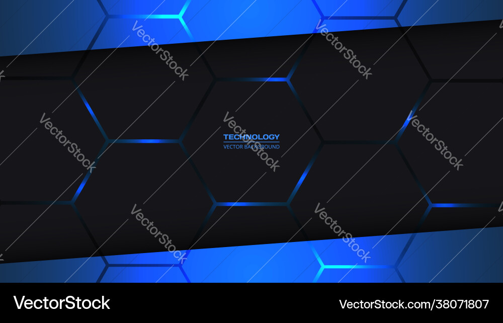 Hexagonal Blue Tech Background Royalty Free Vector Image