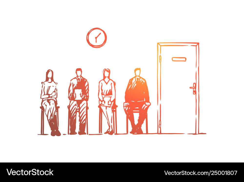 Job interview queue vector image